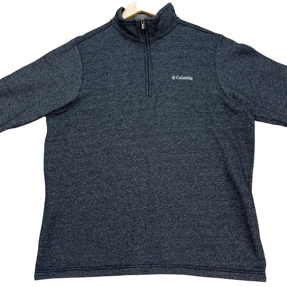 Columbia Pullover Mens Medium Gray Heathered Long Sleeve 1/4 Zip Fleece EUC